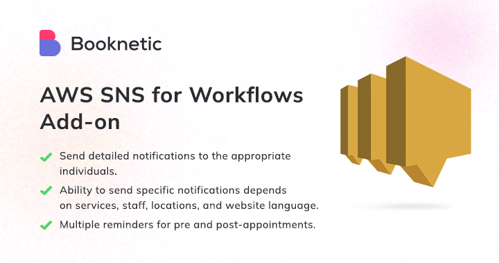 Amazon SNS for Booknetic workflows